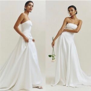 NWT NEW Reformation Elena Satin Wedding Gown Ivory